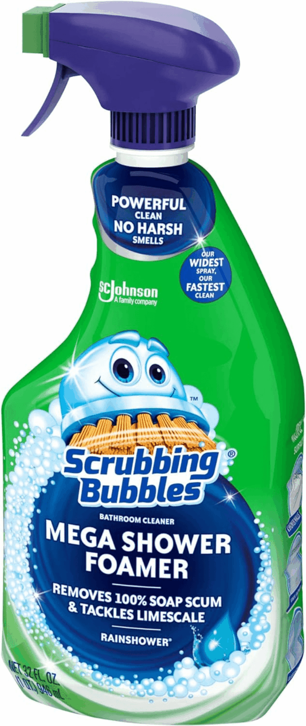 Mega Bathroom and Shower Cleaner Spray, Foaming Action Removes Limescale and Soap Scum, Rainshower Scent, 32Oz - Image 7
