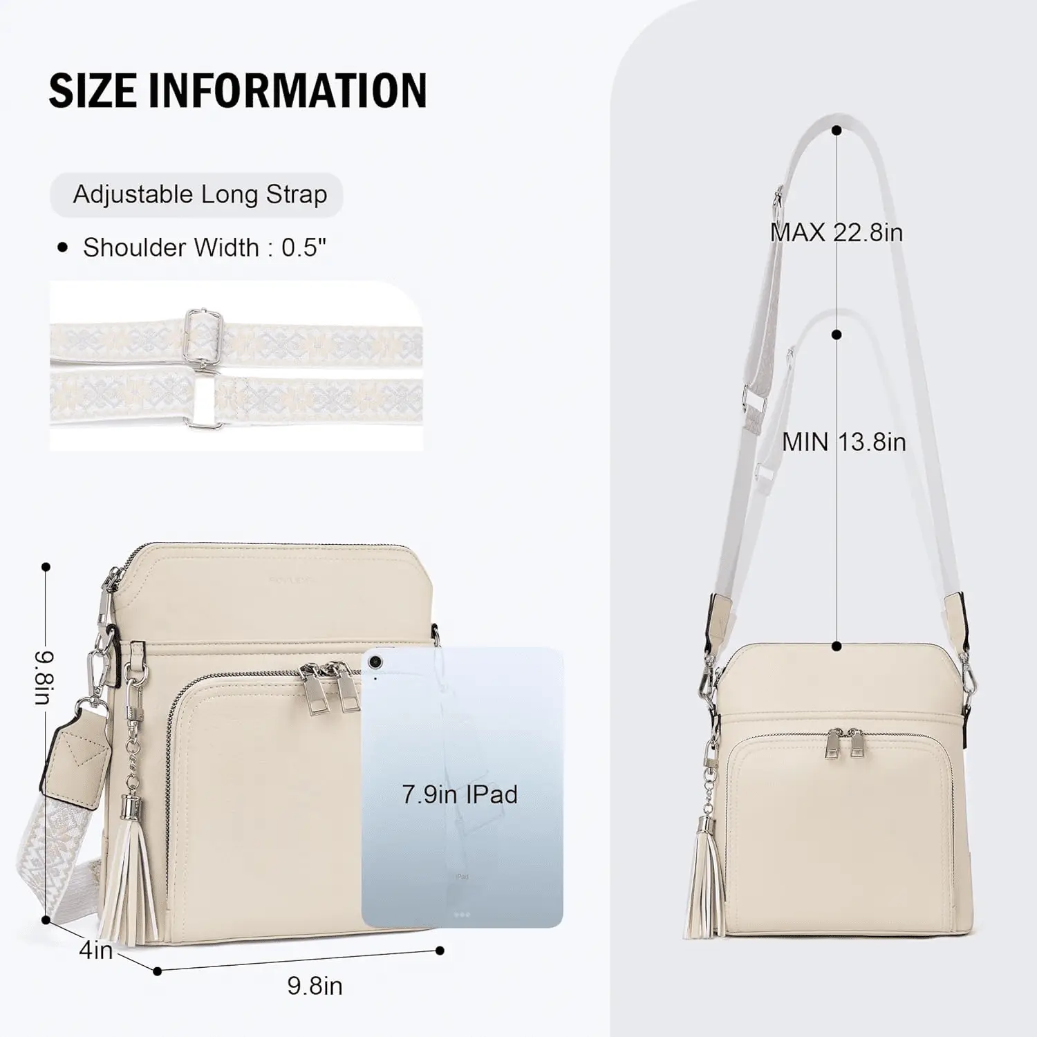 Crossbody Purse for Women,Lightweight Medium Crossbody Bag Soft Leather Women'S Shoulder Handbags with Tassel - Image 6