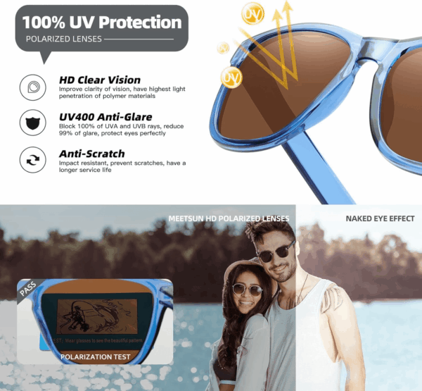 Polarized Sunglasses for Women Men Trendy Classic Retro Designer Style - Image 5