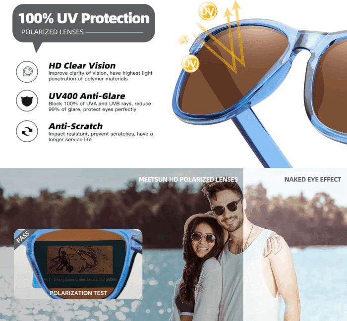 Polarized Sunglasses for Women Men Trendy Classic Retro Designer Style - Image 5