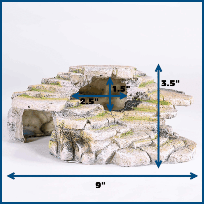 Reptology Shale Scape Step Ledge & Cave Hideout – Basking Area - Decorative Resin for Aquariums & Terrariums – Great for Reptiles, Amphibians, and Fish – Medium - Image 2