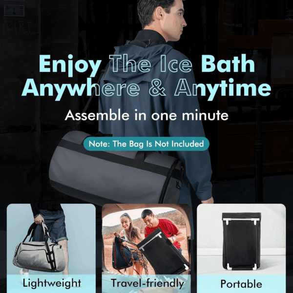 Oval Ice Bath Tub with Cover for Athletes XL Portable Cold Plunge Tub - 130 Gal Capacity for Cold Water Therapy Ice Baths at Home Outdoor Gym 41IN - Image 6