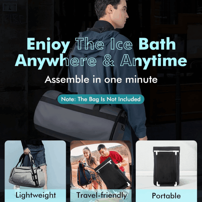 Oval Ice Bath Tub with Cover for Athletes XL Portable Cold Plunge Tub - 130 Gal Capacity for Cold Water Therapy Ice Baths at Home Outdoor Gym 41IN - Image 6