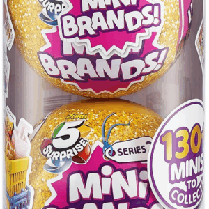 Mini Brands Series 2 by  2 Count (Pack of 1) Amazon Exclusive Mystery Real Miniature Brands Collectible Toy Capsule - Gold ( PVC Tube Packaging)
