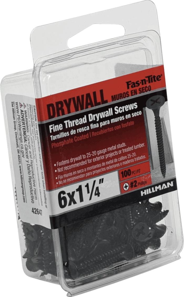 Fas-N-Tite, Fine Thread Drywall Screw #6 X 1.25", Steel, 100 Pieces - Image 6