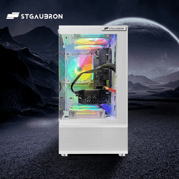 Gaming Desktop PC, RX 580 16G, Intel 10Th Gen G5905 3.5G, 16G RAM, 1T SSD, Wifi, BT 5.0, RGB Fan X 5, Windows 11 Home - Image 3
