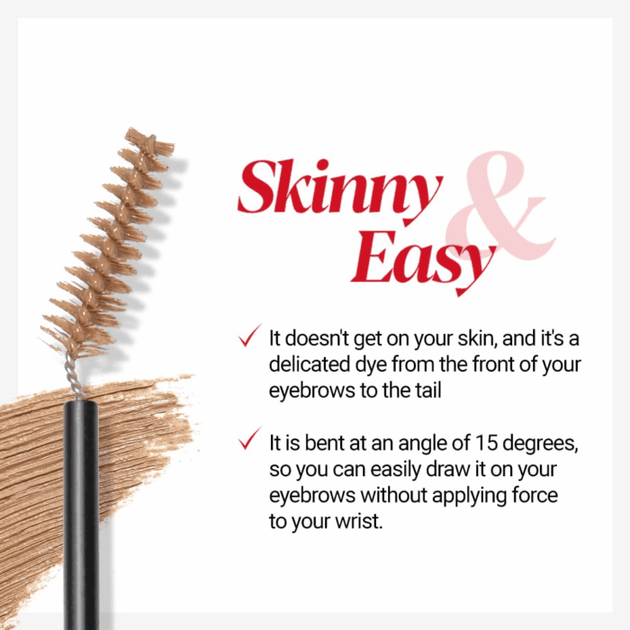 the Brow Color Fixing Cara #1 Beige 0.1 Fl Oz | Easy Fixing without Clumping with Skinny Brush | Long Lasting Smudgeproof Eyebrow Mascara | Soft Mood Coloring Tinted Gel | Korean Eye Makeup - Image 5