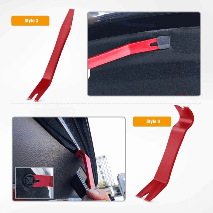 5 PCS Nylon Auto Trim Removal Tool Kit No-Scratch Removal Tool Kit for Car Panel & Audio Dashboard Dismantle Red - Image 6