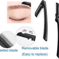 Eyebrow Razor, 5-In-1 Eyebrow Kit, Professional Eyebrow Grooming Set, Eyebrow Trimmer Set for Women and Men, Including Brow Razors Trimmer, Brush, Eyebrow Scissors, Slant Tweezers - Image 4
