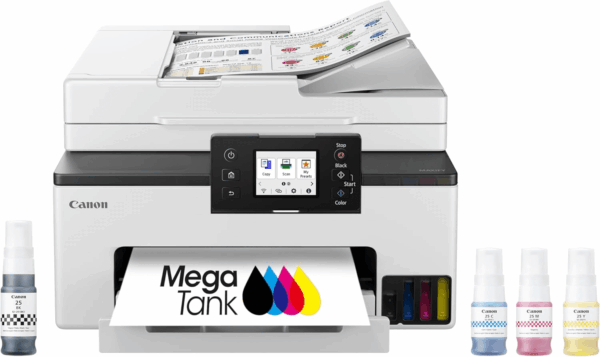 Megatank GX2020 All-In-One Wireless Supertank [Megatank] Printer | Print, Copy and Scan| Mobile Printing |2.7" LCD Color Touchscreen | Auto Document Feeder and Auto Duplex Printing