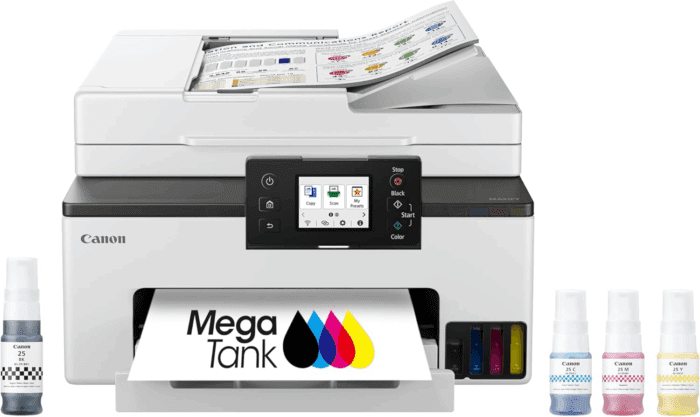Megatank GX2020 All-In-One Wireless Supertank [Megatank] Printer | Print, Copy and Scan| Mobile Printing |2.7" LCD Color Touchscreen | Auto Document Feeder and Auto Duplex Printing
