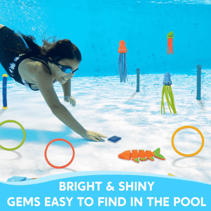 30 Pcs Diving Pool Toys for Kids Ages 3-12 Jumbo Set with Storage Bag Pool Games Summer Swim Water Fishtoys - Image 3