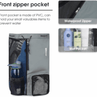 Swim Bag Mesh Drawstring Backpack with Wet Pocket for Swimming, Gym, and Workout Gear - Image 3