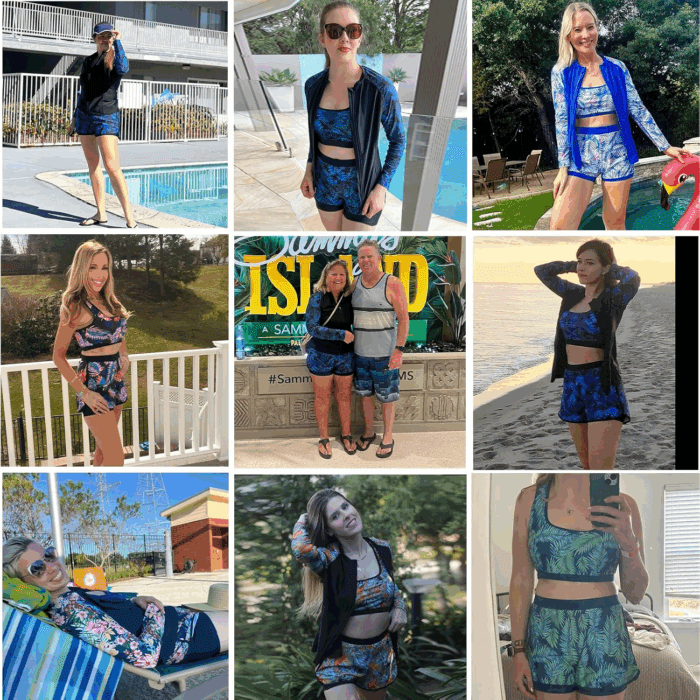 Women'S 3 Piece Rash Guard Long Sleeve Swimsuits with Boyshorts Zip up UPF 50+ Swim Shirt Built in Bra - Image 5