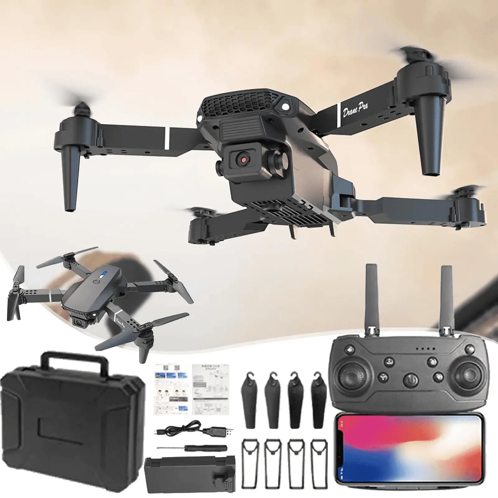 Drone with Camera 1080P HD FPV Foldable Drone for Beginners and Kids, Quadcopter with Gesture Control with Carrying Case, One Key Take Off/Land, Optical Flow Positioning, 360° Flip, Waypoint Fly - Image 7