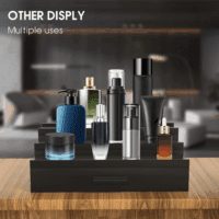 Cologne Organizer for Men 3 Tier of Elevated Cologne Display Shelf with Drawer Storage Perfume Organization and Storage Display Risers,Great Gift for Man(Black) - Image 6