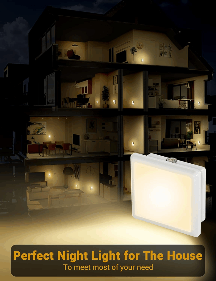 Night Lights Plug into Wall 2 Pack, Plug in Night Light with Dusk-To-Dawn Light Sensor, 3000K Soft White 0.3W, LED Nightlight for Bathroom, Adult, Hallway - Image 7