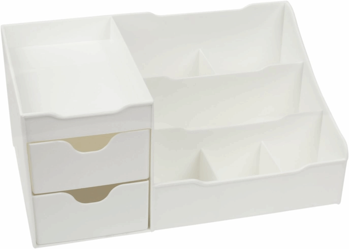 Cosmetic Storage Organizer - Sitting on Your Vanity, Bathroom Counter or Dresser - Easily Organize Your Cosmetics, Jewelry, Hair Accessories (White) - Image 6