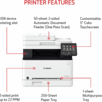 Color Imageclass Mf656Cdw - Wireless Duplex Laser Printer, All-In-One with Copier, Scanner, Fax, Auto Document Feeder, Mobile Ready, 3 Year Limited Warranty, 22 PPM, White - Image 3
