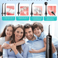 Cordless Water Flosser & Dental Pick for Teeth, Braces, Gums Care - Advanced 10 Pressure Settings for Multiple Users, Rechargeable, Portable for Travel, Bpa-Free, Black, E40(WFP14) - Image 9