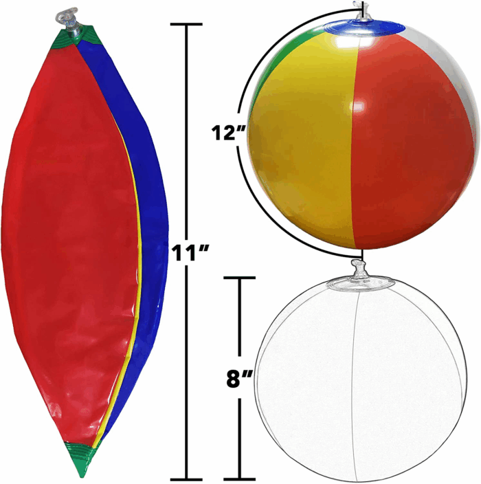 12" Beach Balls Bulk - Inflatable Swimming Pool Toys for Kids Birthday Party Supplies Favors Luau Decorations - Blow up Classic Rainbow Color Beachball Summer Water Games Fun Gifts (12 Pack) - Image 3