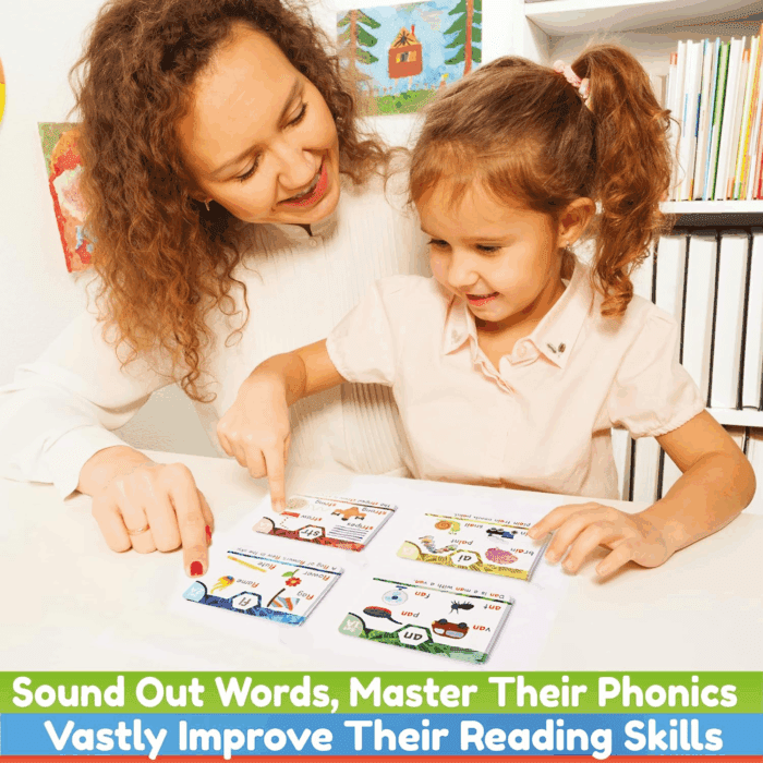 Phonics Flash Cards - Learn to Read in 20 Stages - Digraphs CVC Blends Long Vowel Sounds - Games for Kids Ages 4-8 Kindergarten First Second Grade Homeschool Educational Study Activity - Image 3