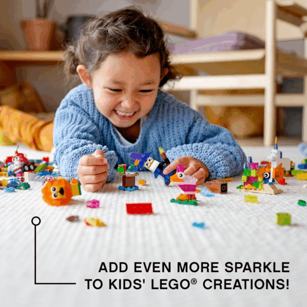 Classic Creative Transparent Bricks Building Set 11013 for Girls and Boys, STEM Toy and Preschool Hands-On Learning Toy, Includes Wizard, Unicorn, Lion, Bird, and Turtle - Image 2