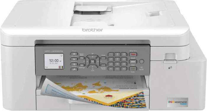 MFC-J4335DW Inkvestment Tank All-In-One Printer with Duplex and Wireless Printing plus up to 1-Year of Ink In-Box, Works with Alexa
