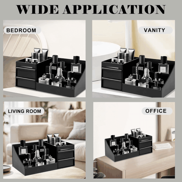 Cologne Organizer for Men Perfume Organizers Vanity Organizers Cologne Stands with Drawers Bathroom Stand and Storage Desk Display Dresser Organizer Countertop Makeup Organizers for Skincare Toiletry - Image 4