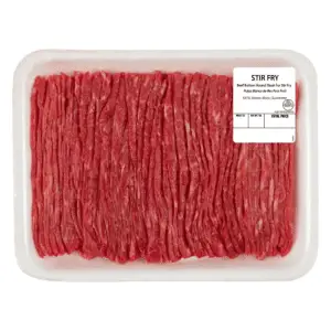 Bottom round Beef for Stir Fry, Tray, Fresh, 0.6 - 1.12 Lb