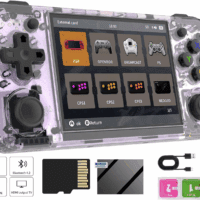 Handheld Game Console, 8 Hours of Battery Life, Large Power, High-Precision Twin Joyssticks, 5528 Games, Support HDMI TV Output 5G Wifi Bluetooth 4.2(Transparent Purple)