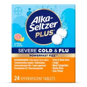 Powerfast Fizz Severe Cold & Flu Medicine, Citrus Effervescent Tablets, 24 Count