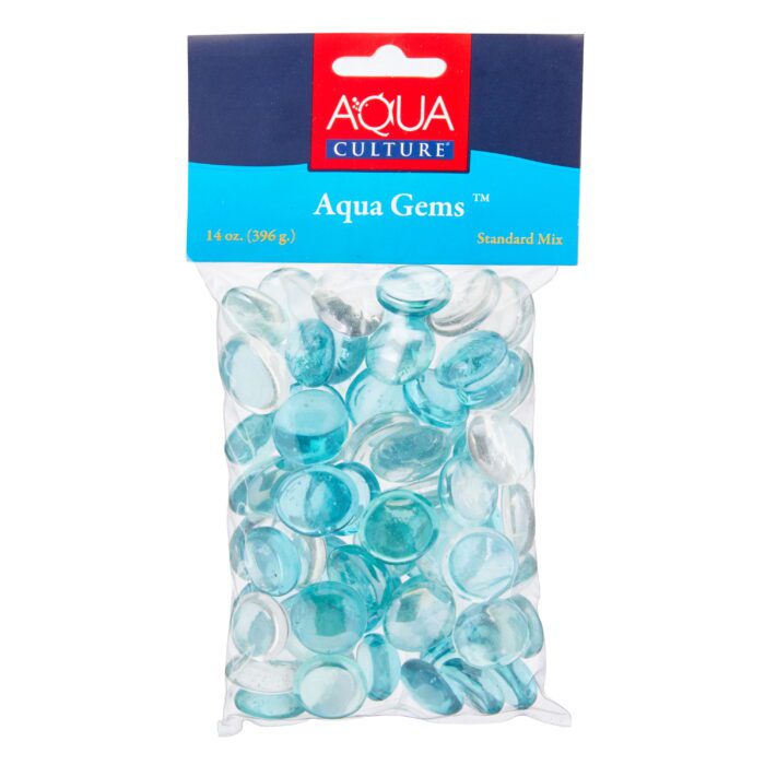 Glass Aqua Color Gems, Standard Mix, 14 Oz Aquarium Gems