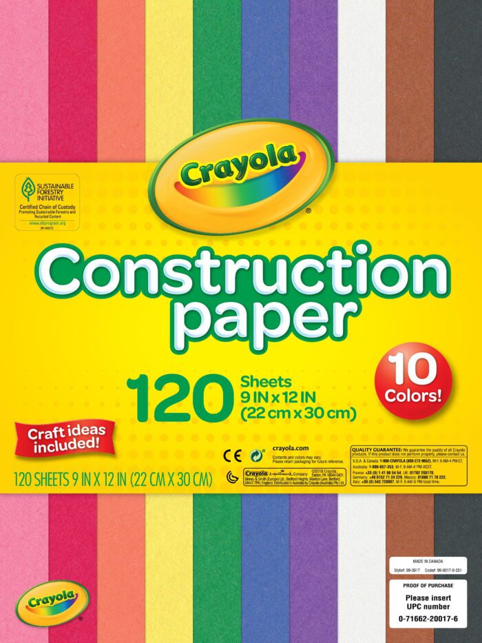 Construction Paper, 120 Pgs, School Supplies for Kindergarten, 10 Colors, Arts & Crafts Supplies, Classroom Must Haves