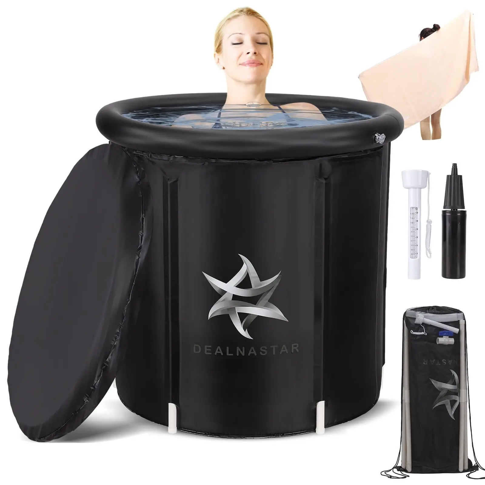Portable Ice Bath Tub, 88 Gal Cold Plunge for Athletes - Durable Inflatable Design, Indoor/Outdoor Use