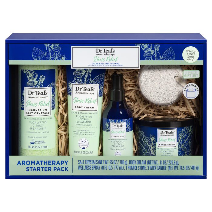 Aromatherapy Stress Relief Starter Pack, Eucalyptus, Citrus and Spearmint, 5 Pieces
