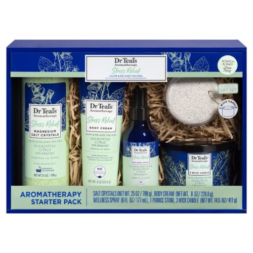 Aromatherapy Stress Relief Starter Pack, Eucalyptus, Citrus and Spearmint, 5 Pieces