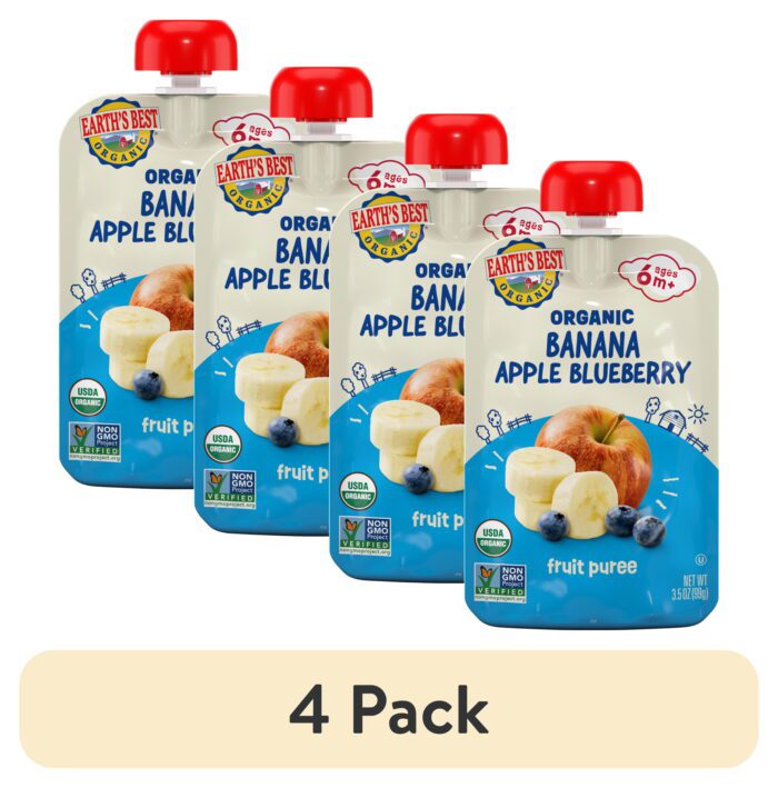 Organic Stage 2 Baby Food, Banana Apple Blueberry Fruit Puree, 3.5 Oz Pouch - Image 10