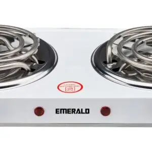 Electric Double Stove Top Burner White
