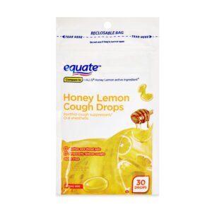 Sore Throat and Cough Relief Honey Lemon Cough Drops with Menthol, 7.5Mg, 30 Count