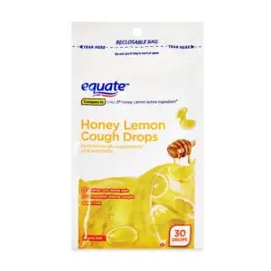 Sore Throat and Cough Relief Honey Lemon Cough Drops with Menthol, 7.5Mg, 30 Count