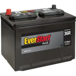 plus Lead Acid Automotive Battery, Group Size 36R 12 Volt, 650 CCA