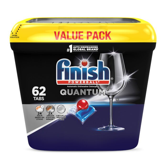 Quantum Dishwasher Pods, No Pre-Rinse Dishwasher Detergent Soap Tabs, 62 Count