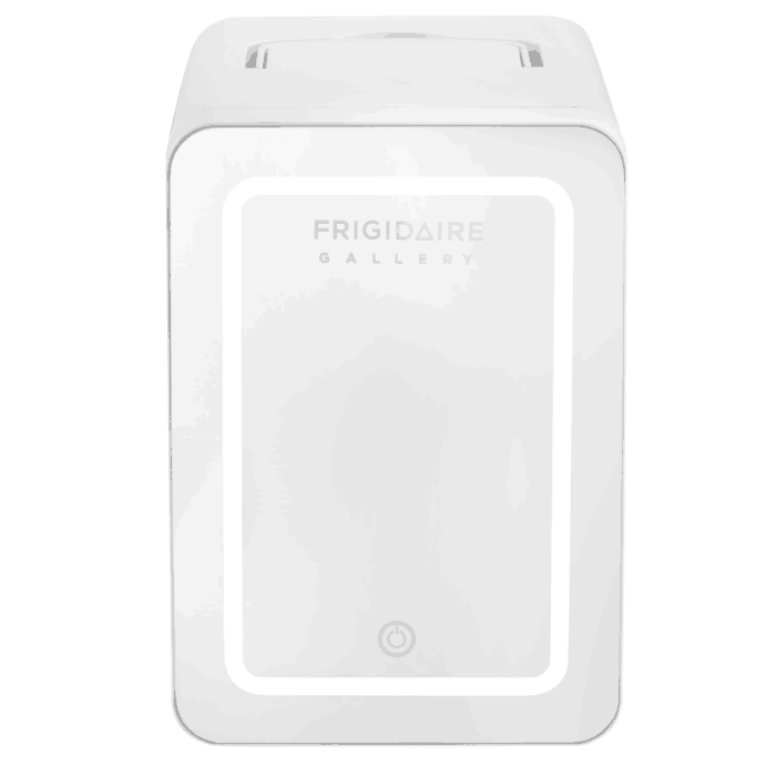 Gallery, 9 Can/6L Mini Cooler/Skincare Fridge, Built-In Mirror and Light, EFMIS209, White