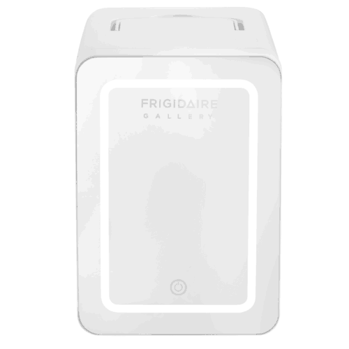 Gallery, 9 Can/6L Mini Cooler/Skincare Fridge, Built-In Mirror and Light, EFMIS209, White