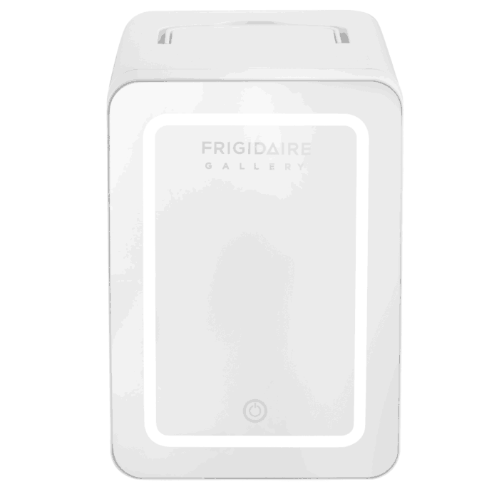 Gallery, 9 Can/6L Mini Cooler/Skincare Fridge, Built-In Mirror and Light, EFMIS209, White