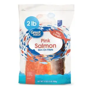 Wild Caught Pink Salmon Skin-On Fillets, 2 Lb Bag (Frozen Fish)