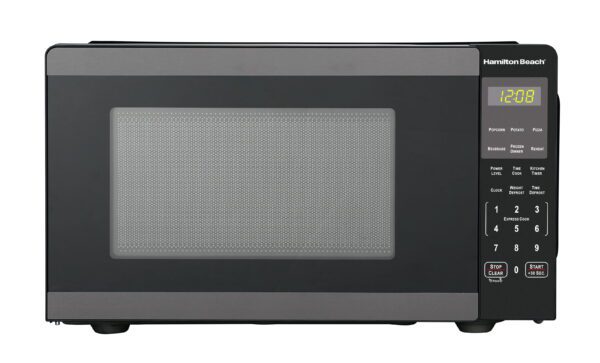 0.9 Cu Ft Countertop Microwave Oven, 900 Watts, Black Stainless Steel, New