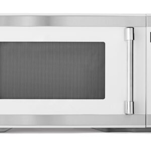 1.1 Cu Ft Countertop Microwave Oven, White and Stainless Steel