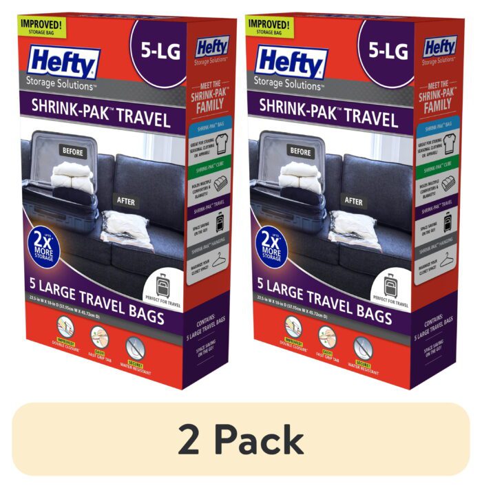SHRINK-PAK 5 Large Rolled Compression Travel Bags, Travel Organization, Adults and Tweens - Image 8